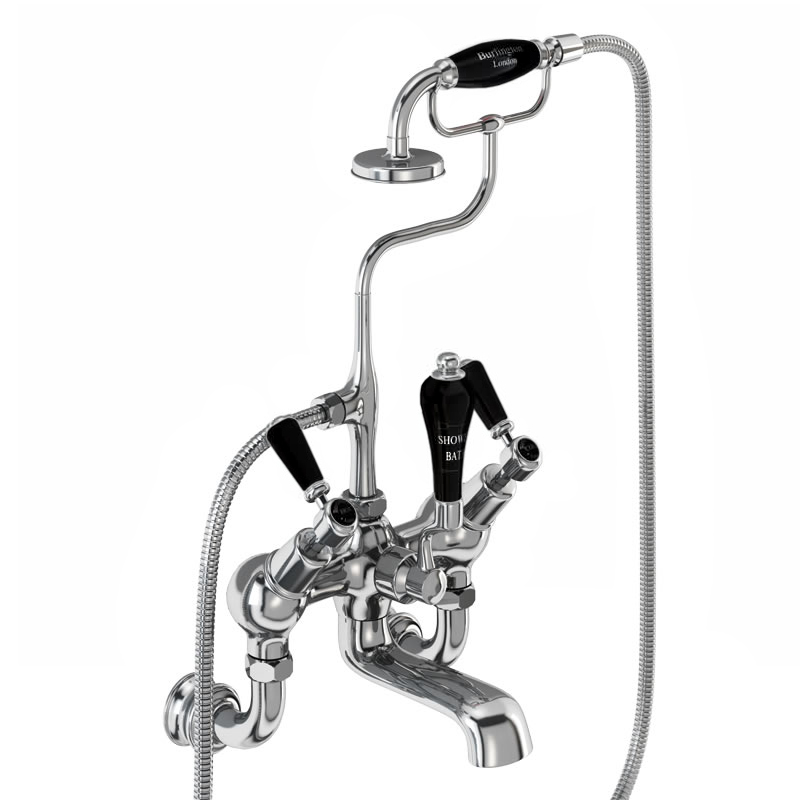 Kensington Regent angled bath shower mixer - wall mounted